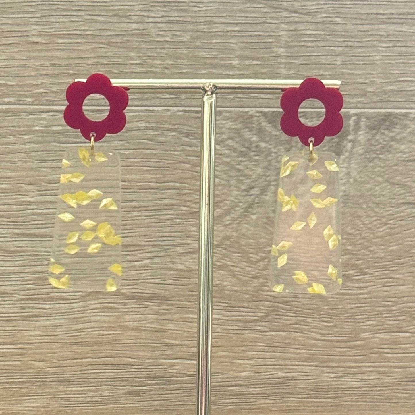 Crimson Blossom EarBobs