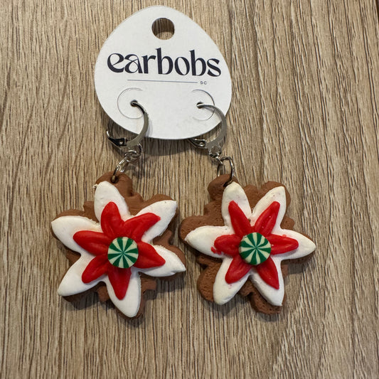 Gingerbread Star Cookie EarBobs