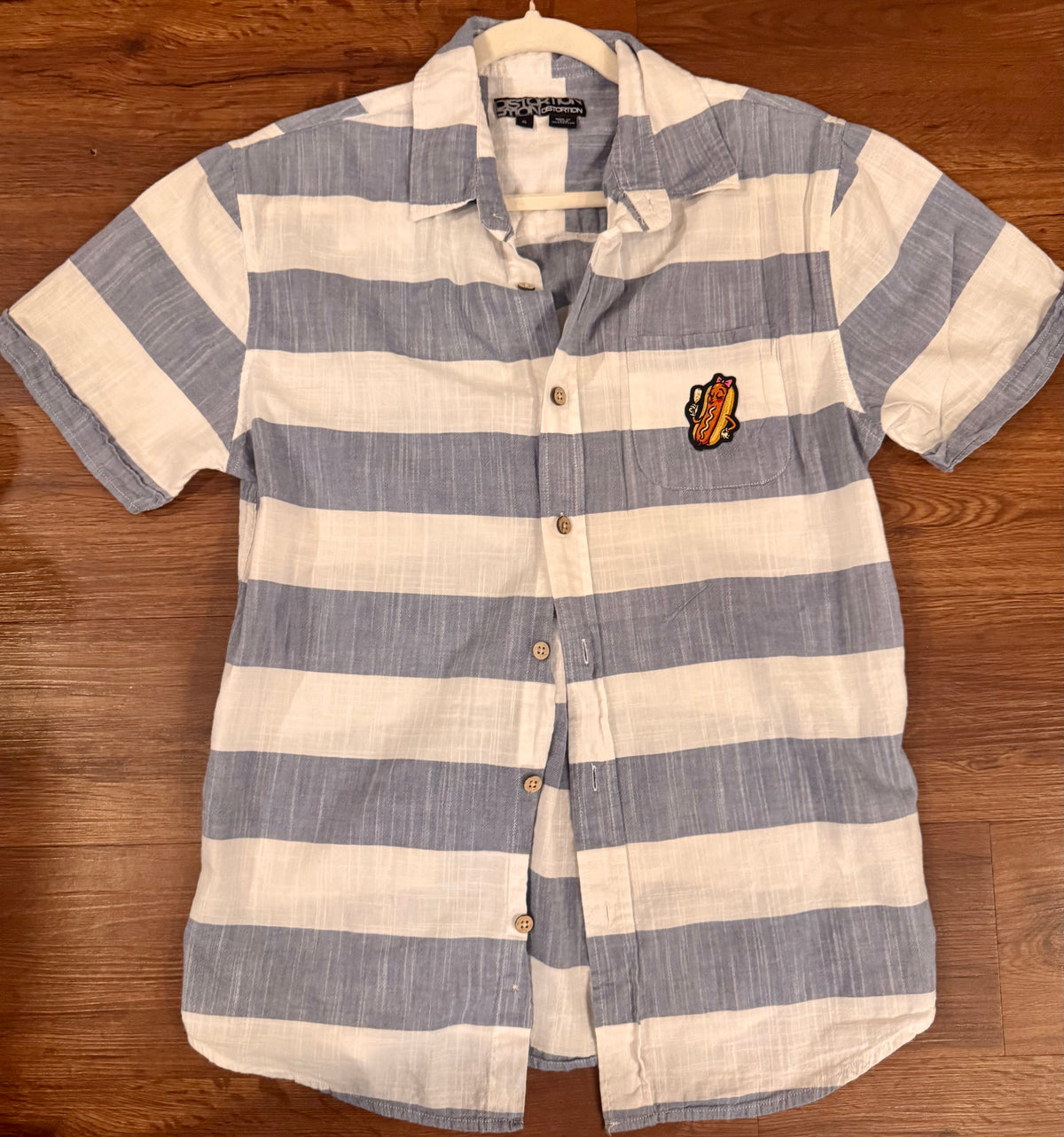 Hot Dog She's Fancy Striped Button Down Shirt