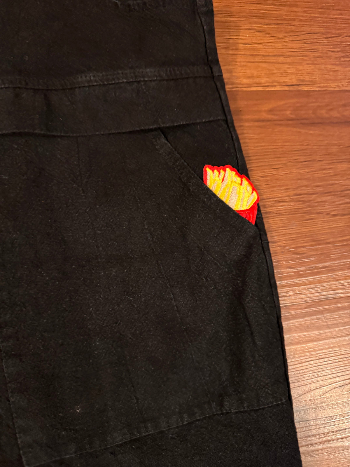 Hot Dog She's Fancy Black Linen Overalls