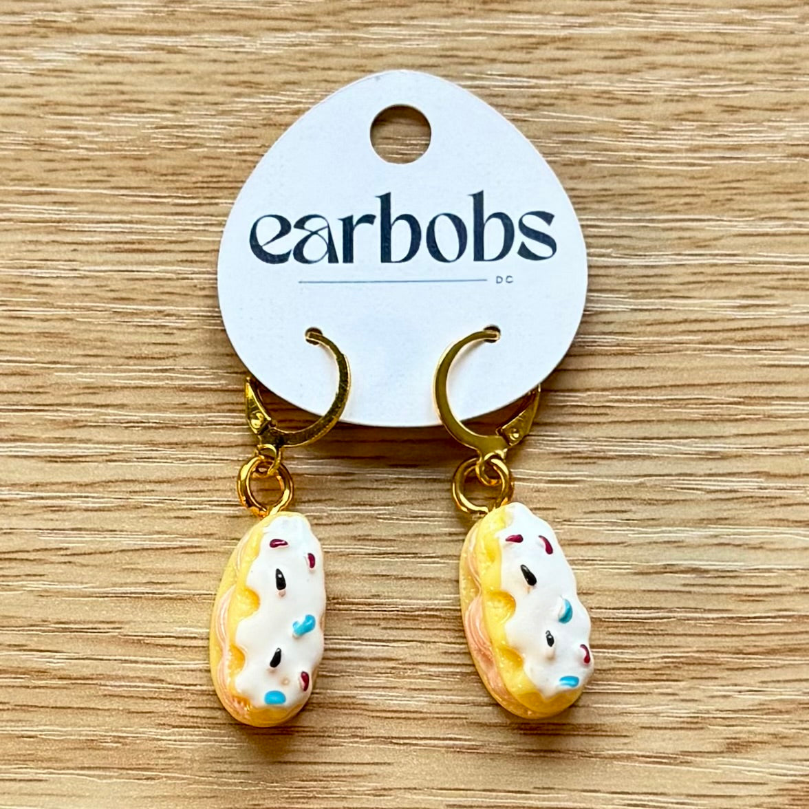 Frosted Sprinke Pastry EarBobs