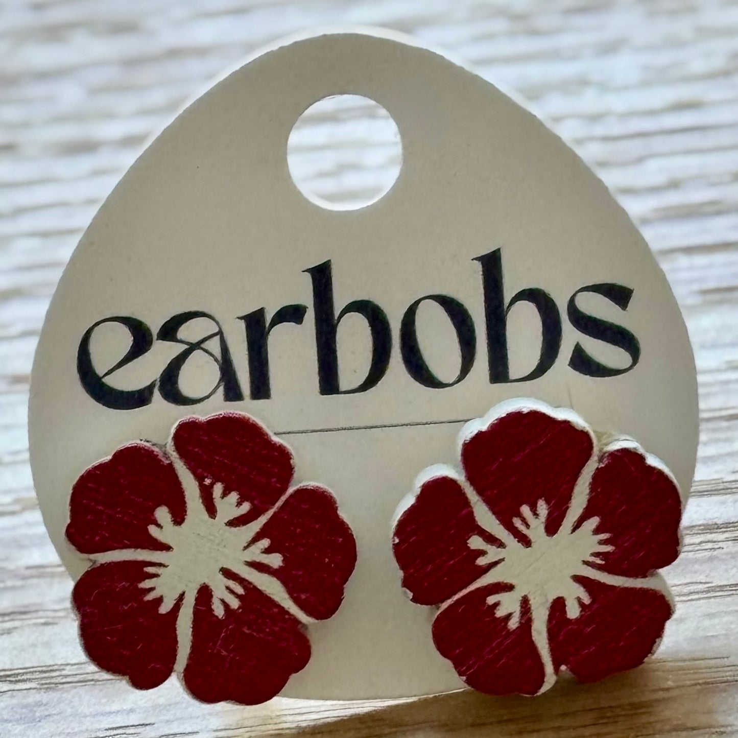 Red Hibiscus EarBobs