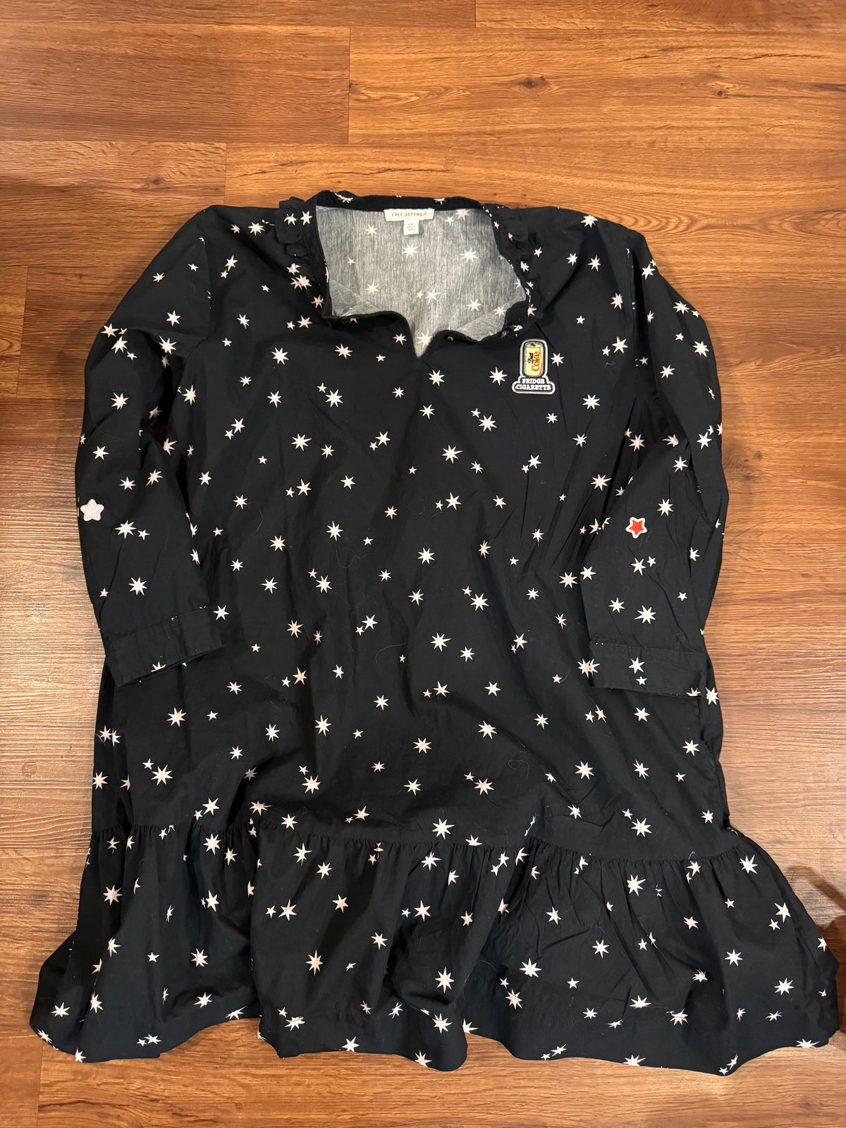 Starry Night Cap Ruffle Dress
