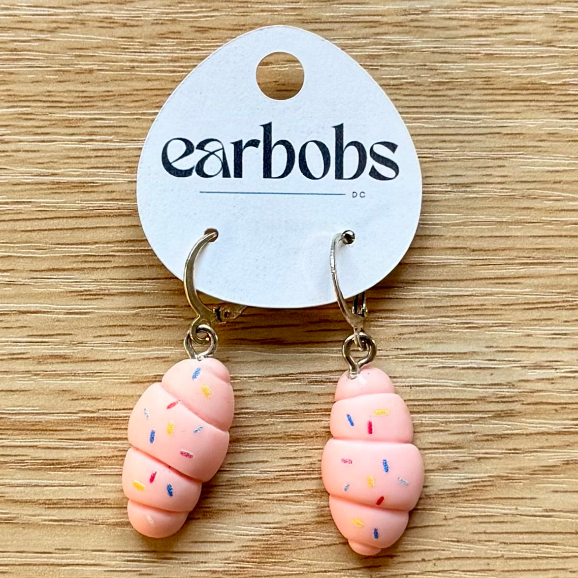 Pink Croissants EarBobs