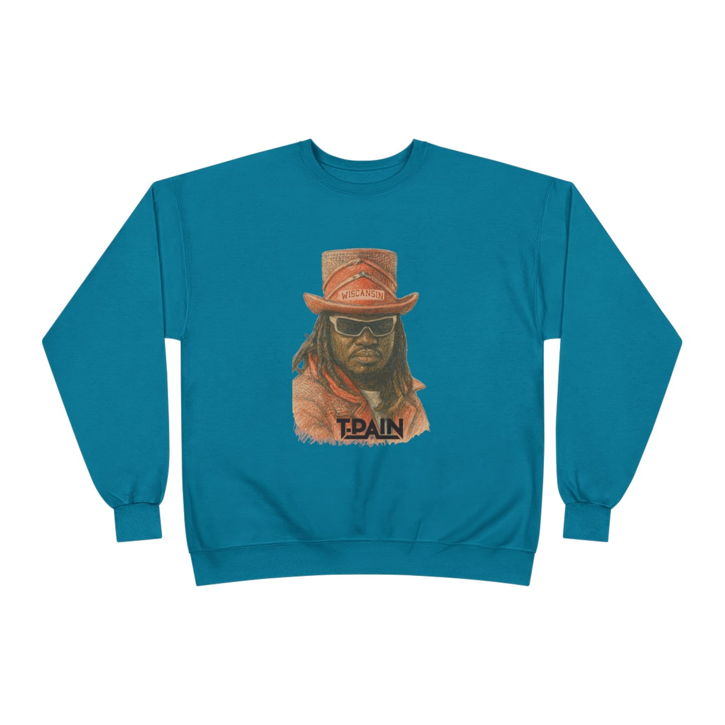 front teal shweatshirt