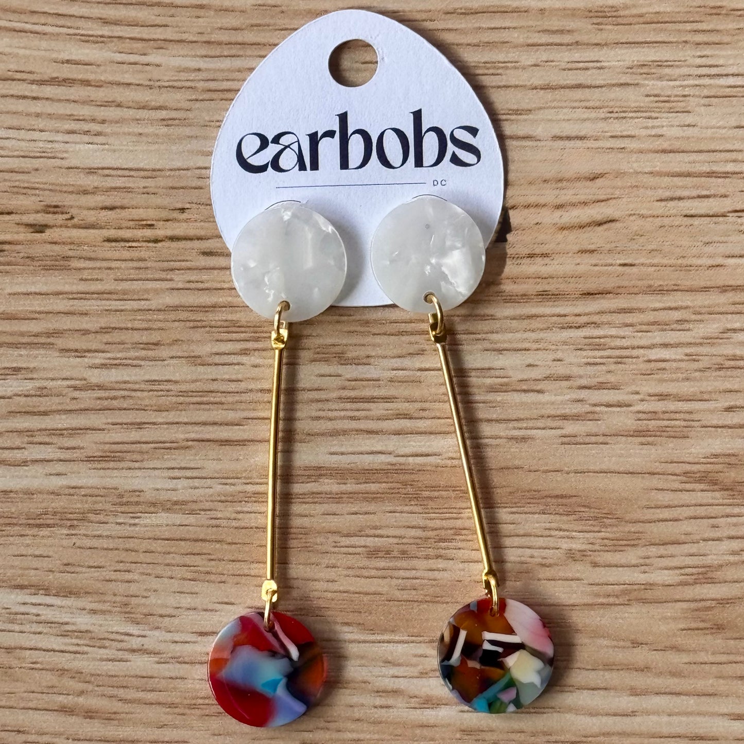 Geometric Dangle EarBobs