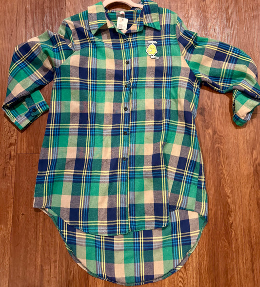 Duck Around and Find Out Plaid Flannel Dress Shirt