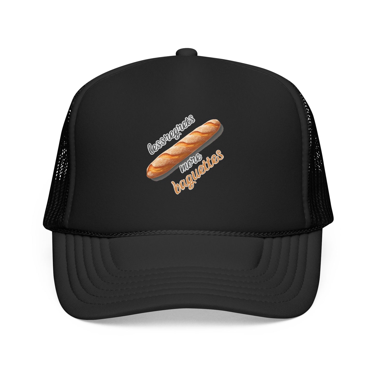 Less Regrets, More Baguettes Trucker Hat