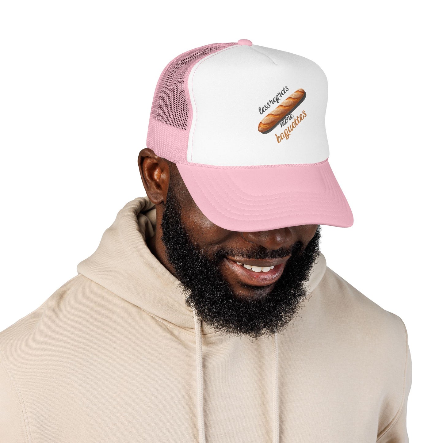 Less Regrets, More Baguettes Trucker Hat