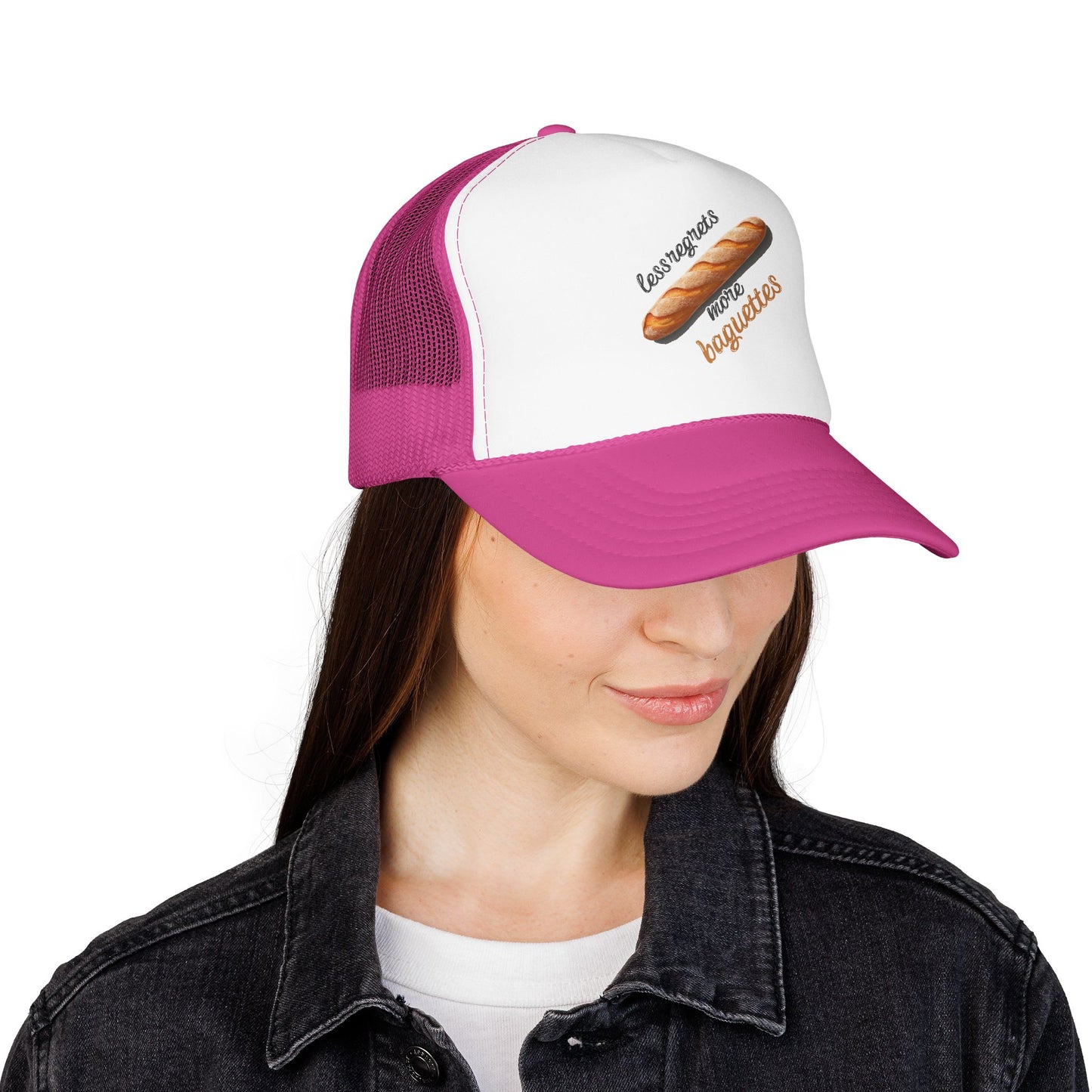 Less Regrets, More Baguettes Trucker Hat