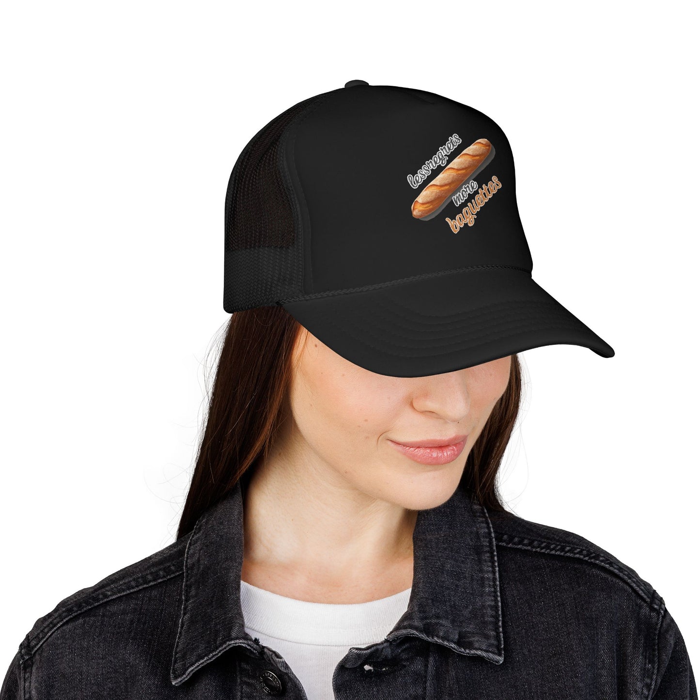 Less Regrets, More Baguettes Trucker Hat
