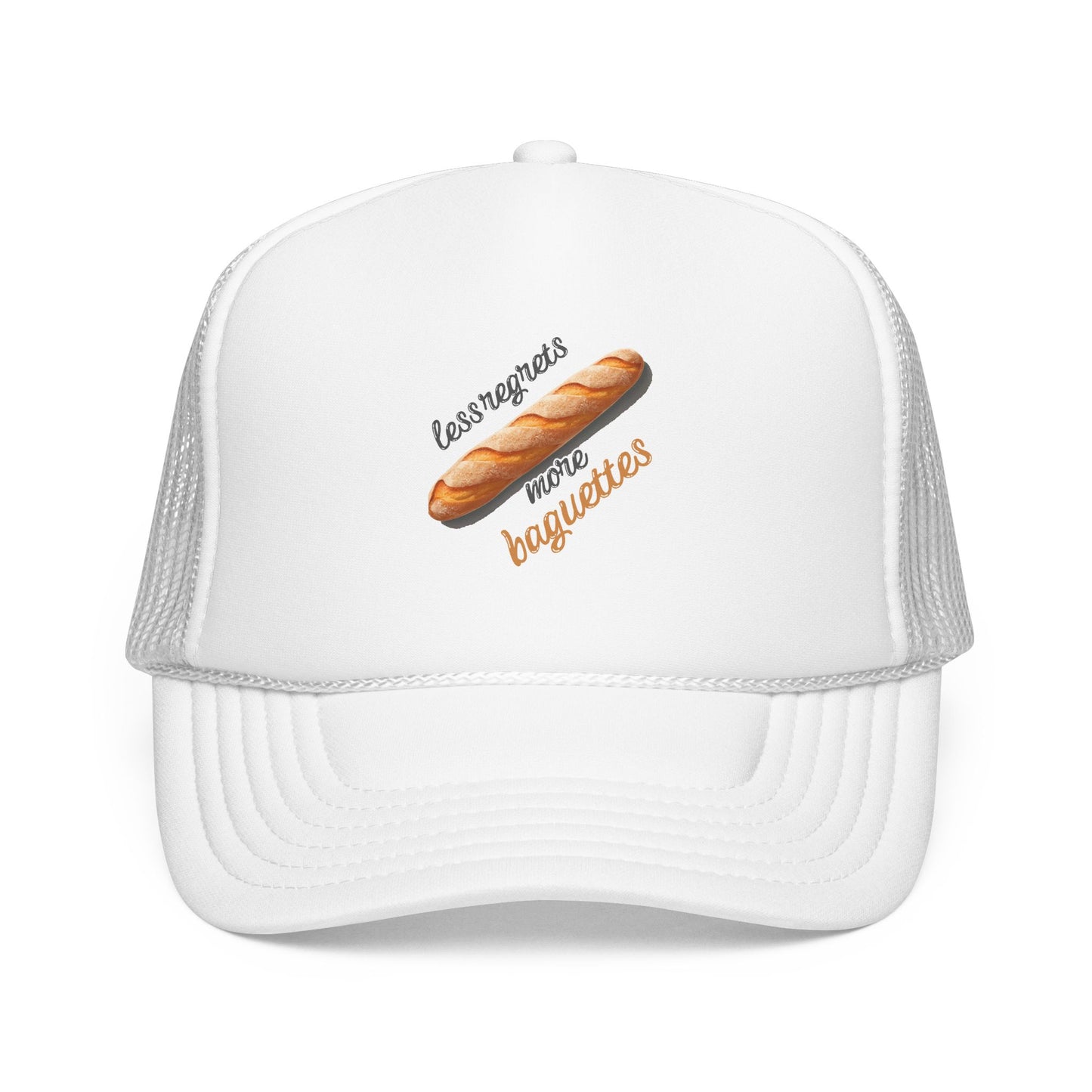 Less Regrets, More Baguettes Trucker Hat