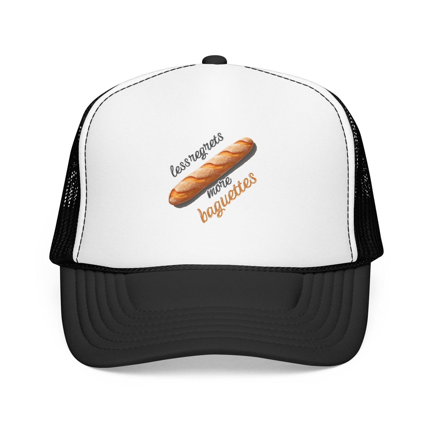 Less Regrets, More Baguettes Trucker Hat