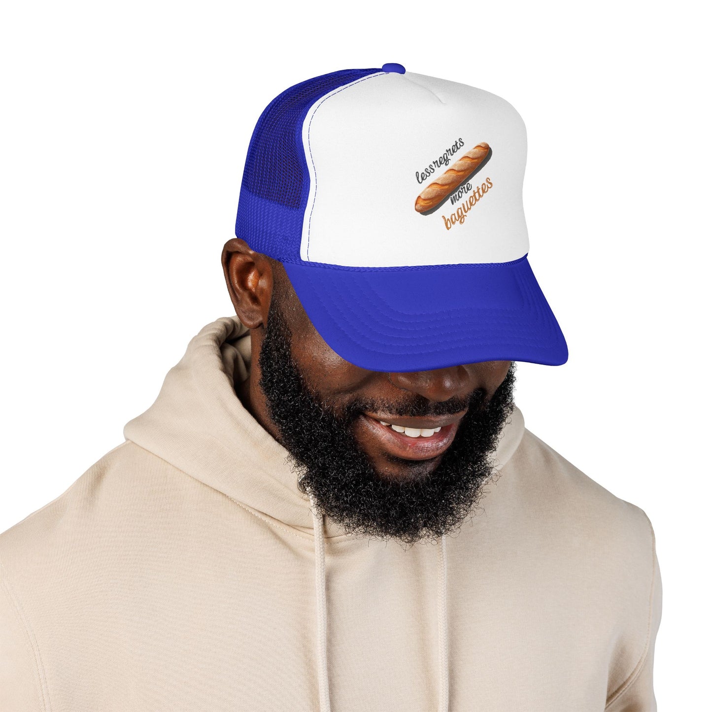 Less Regrets, More Baguettes Trucker Hat