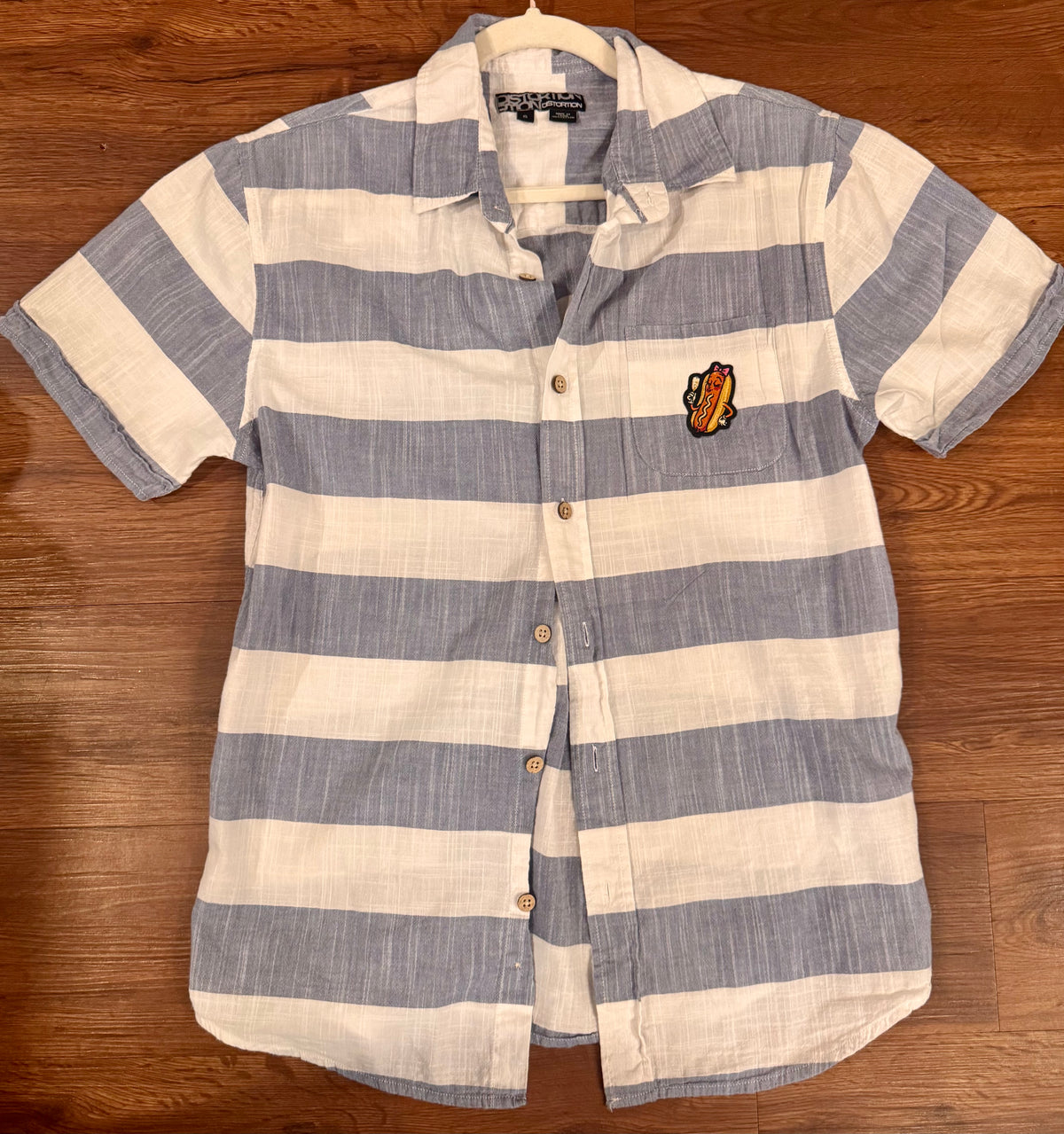 Hot Dog She's Fancy Striped Button Down Shirt