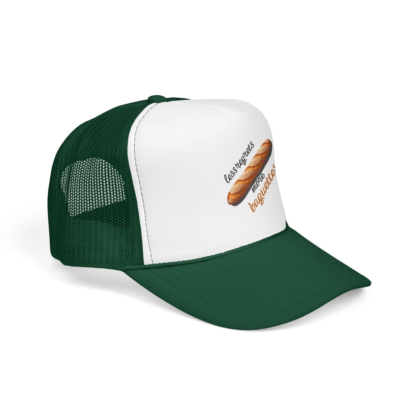 Less Regrets, More Baguettes Trucker Hat