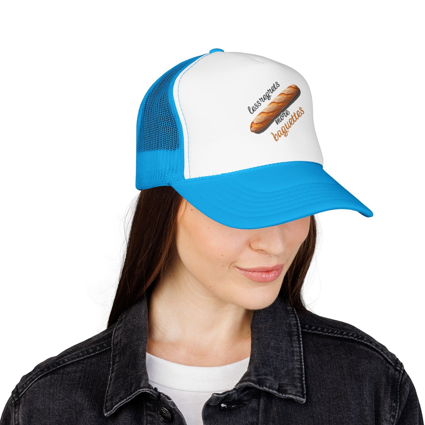 Less Regrets, More Baguettes Trucker Hat
