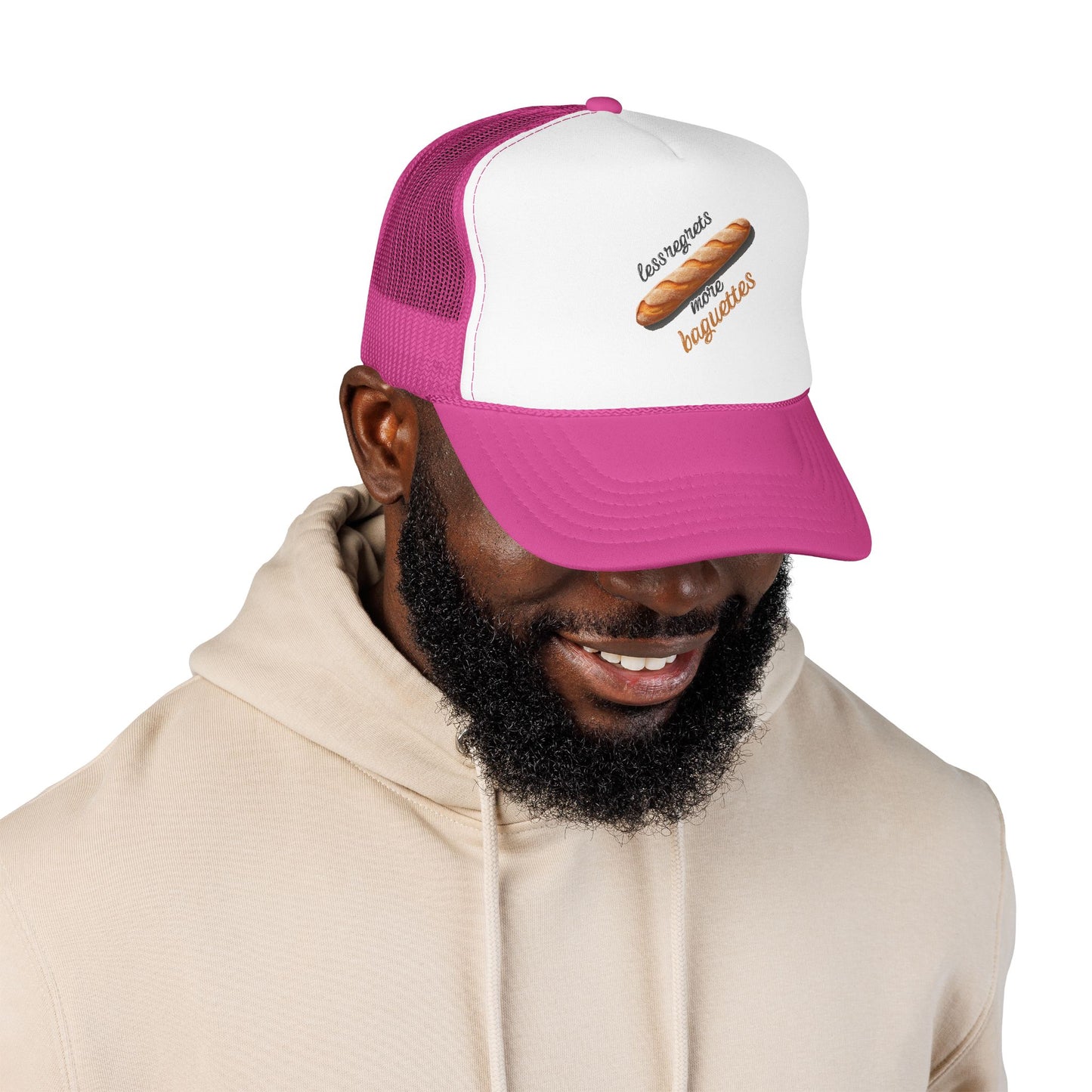 Less Regrets, More Baguettes Trucker Hat
