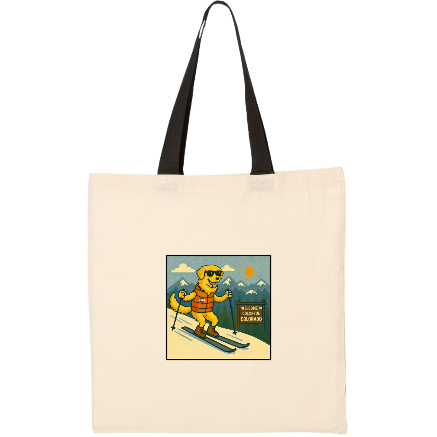 Shred Retriever - Skiing Golden Tote Bag
