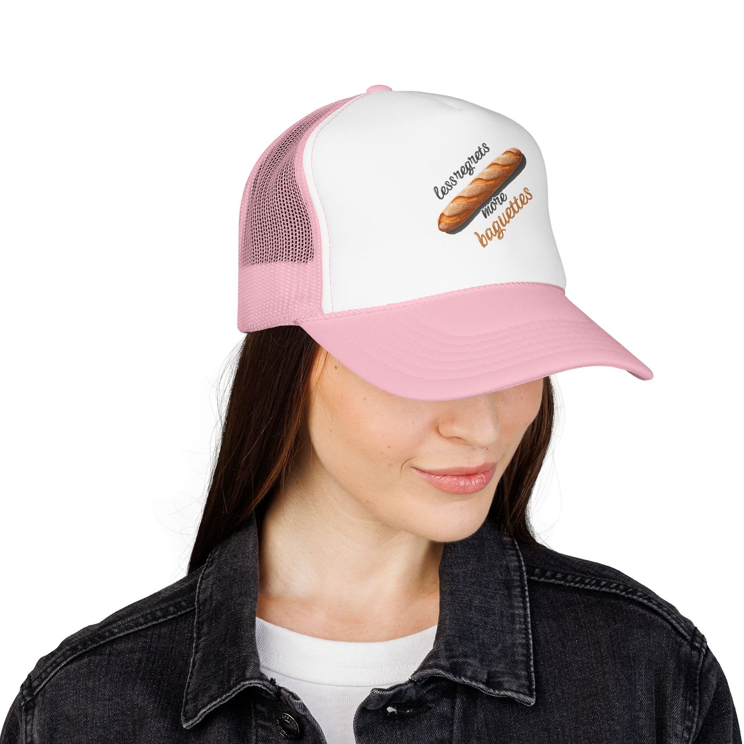 Less Regrets, More Baguettes Trucker Hat