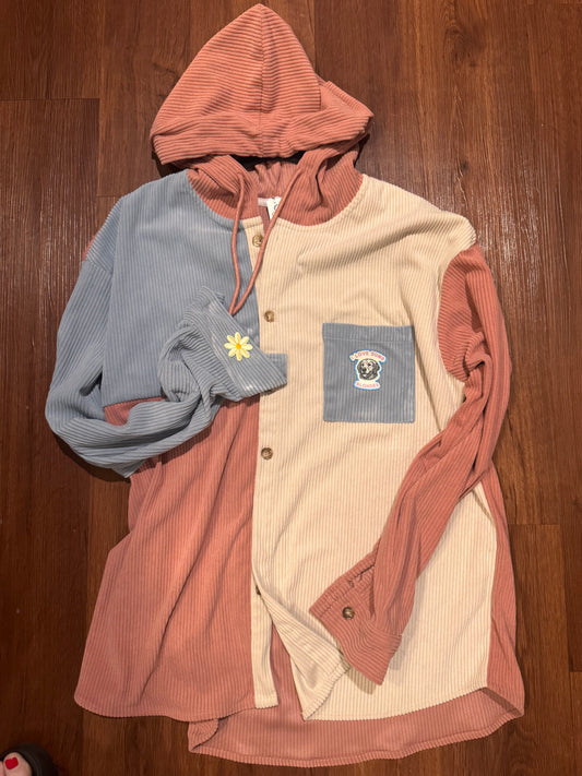 I Love Dumb Blondes Cord Shacket