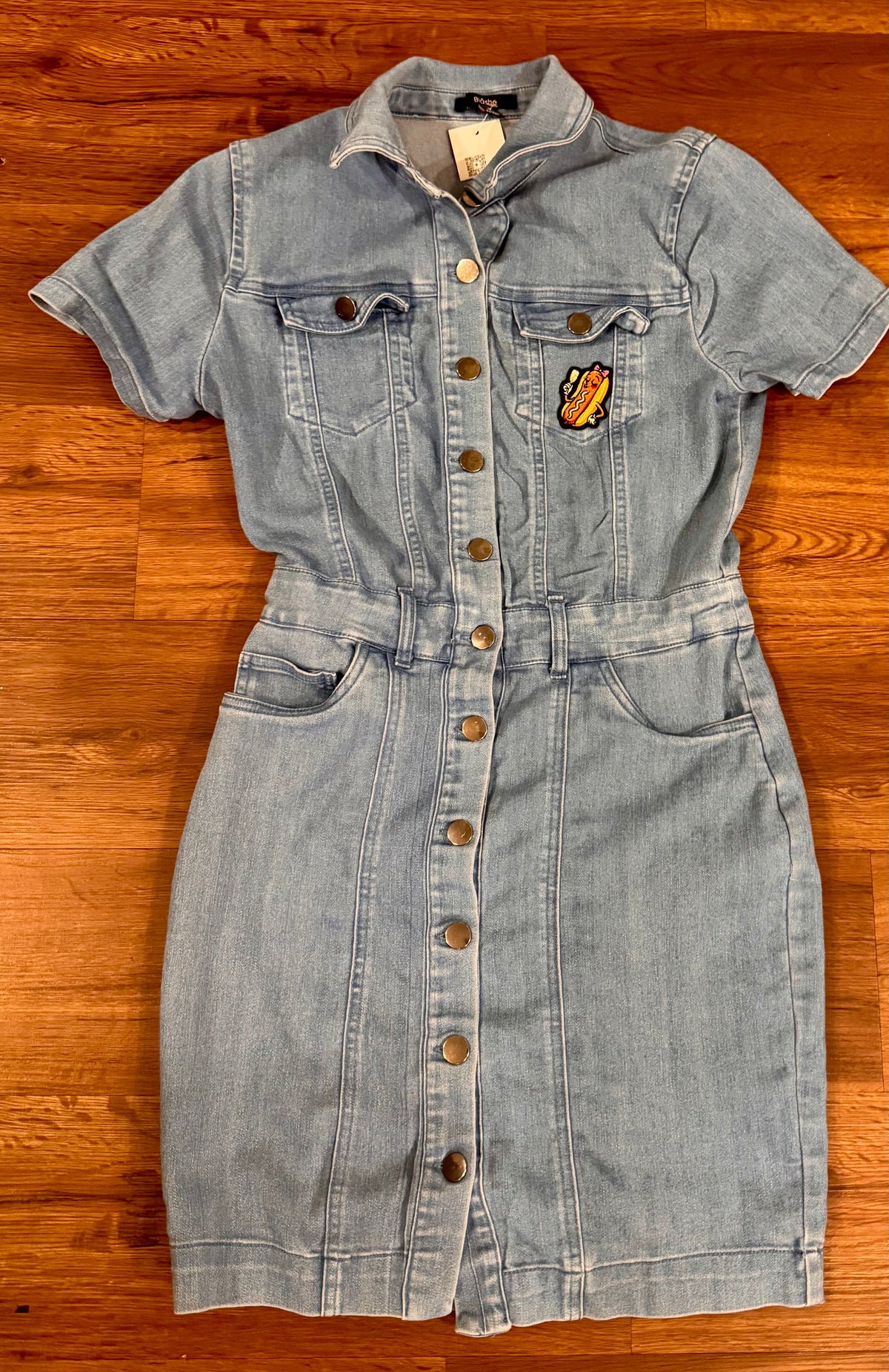 Hot Dog She's Fancy Denim Shirt Dress