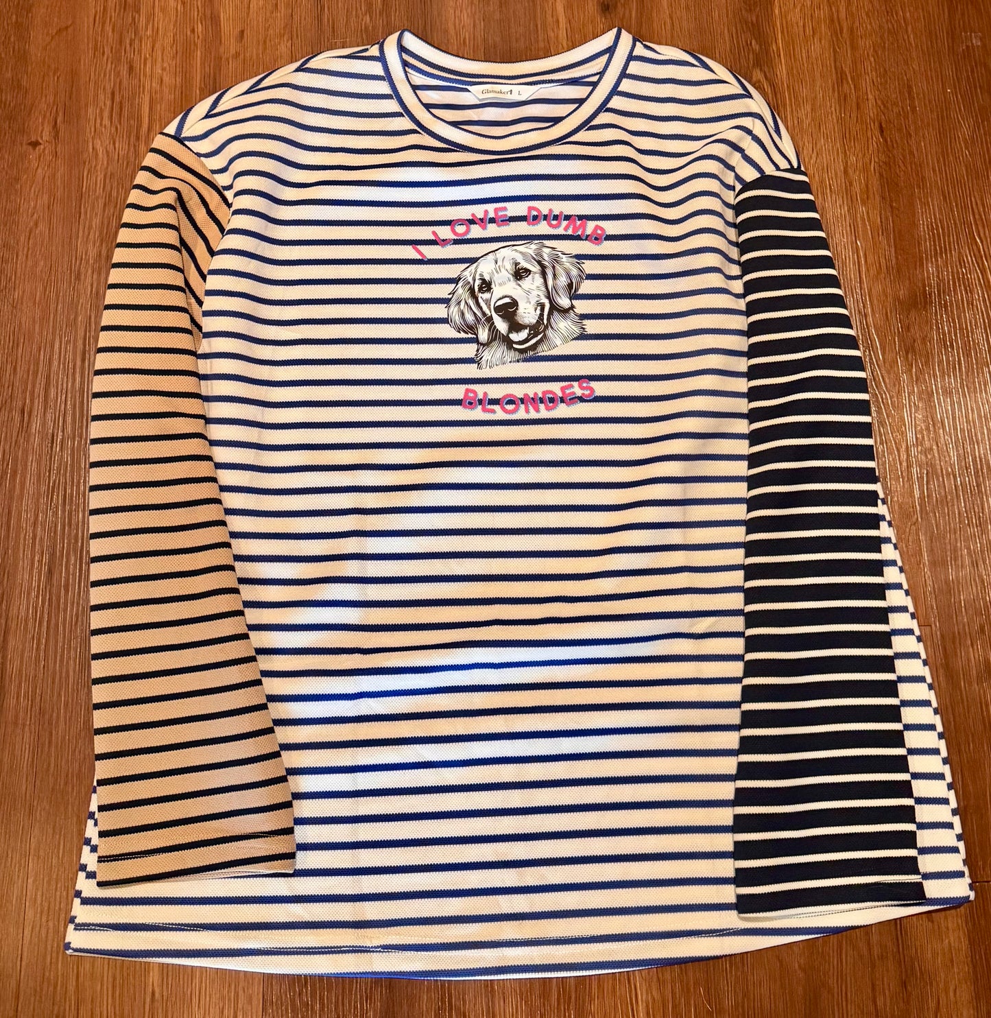 I Love Dumb Blondes Striped Tee