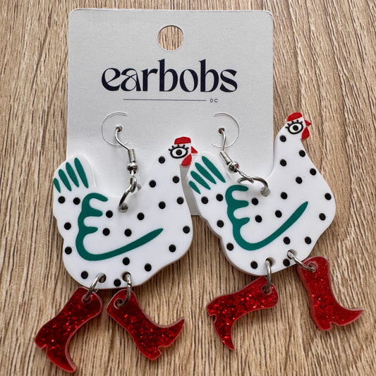 These Boots Were Made For Squawking Earrings