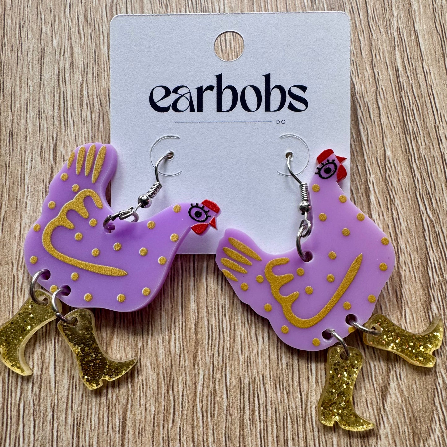 These Boots Were Made For Squawking Earrings