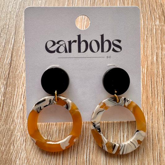 Golden Swirl Hoop Stud EarBobs