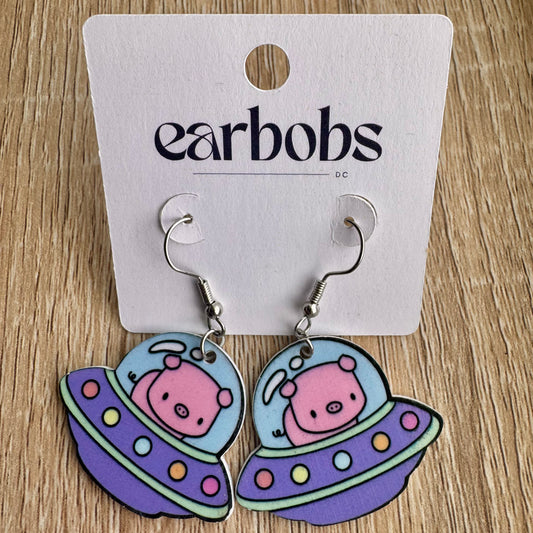 When Pigs Fly...Saucer EarBobs