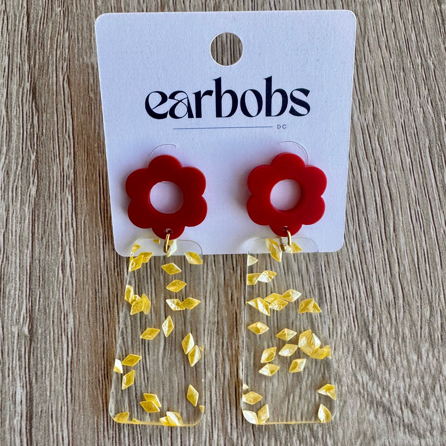 Crimson Blossom EarBobs