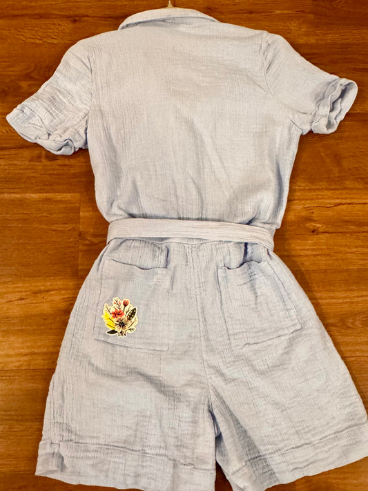 Flower Blue Romper