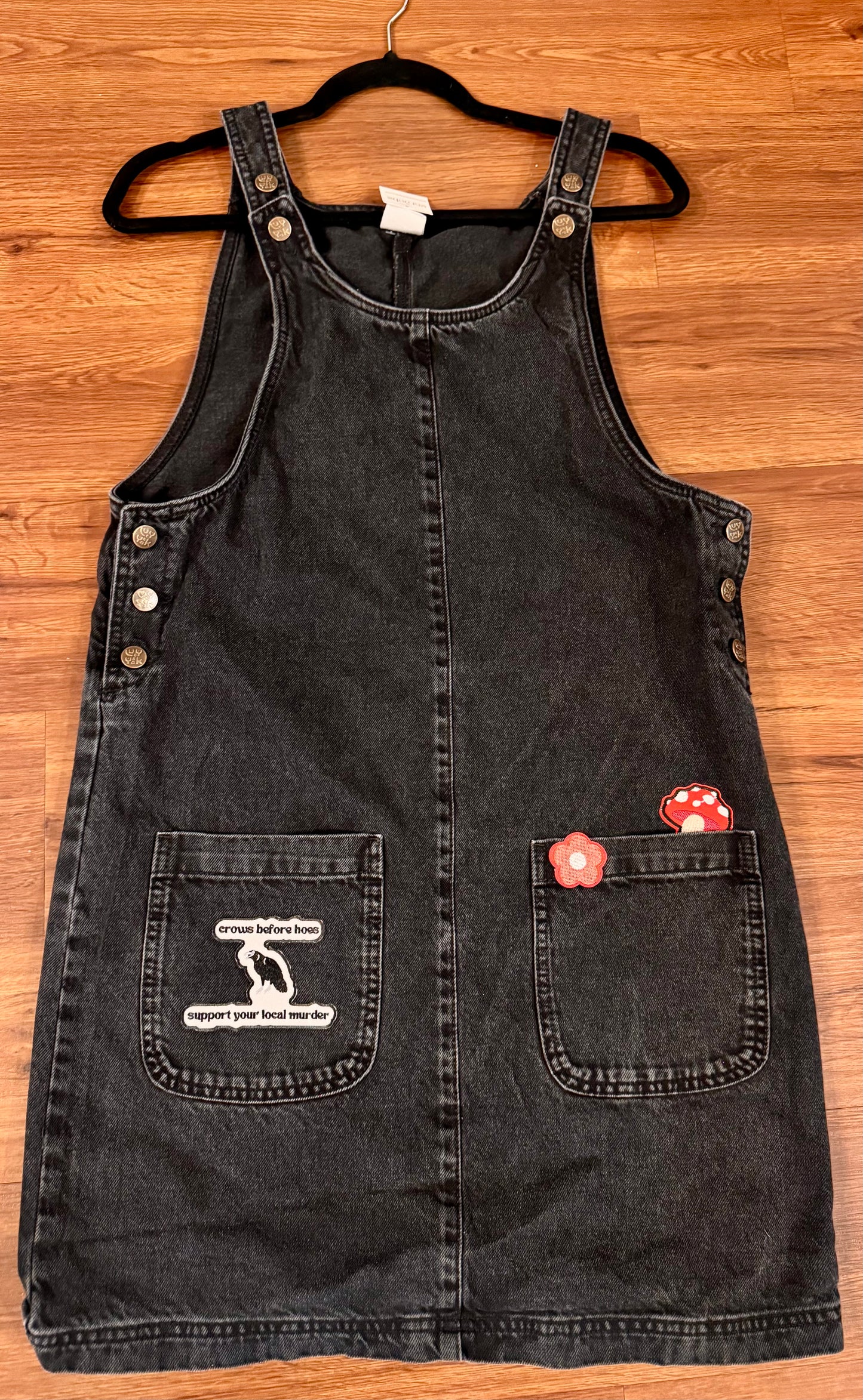 Crows Before Hoes Denim Overall Dress