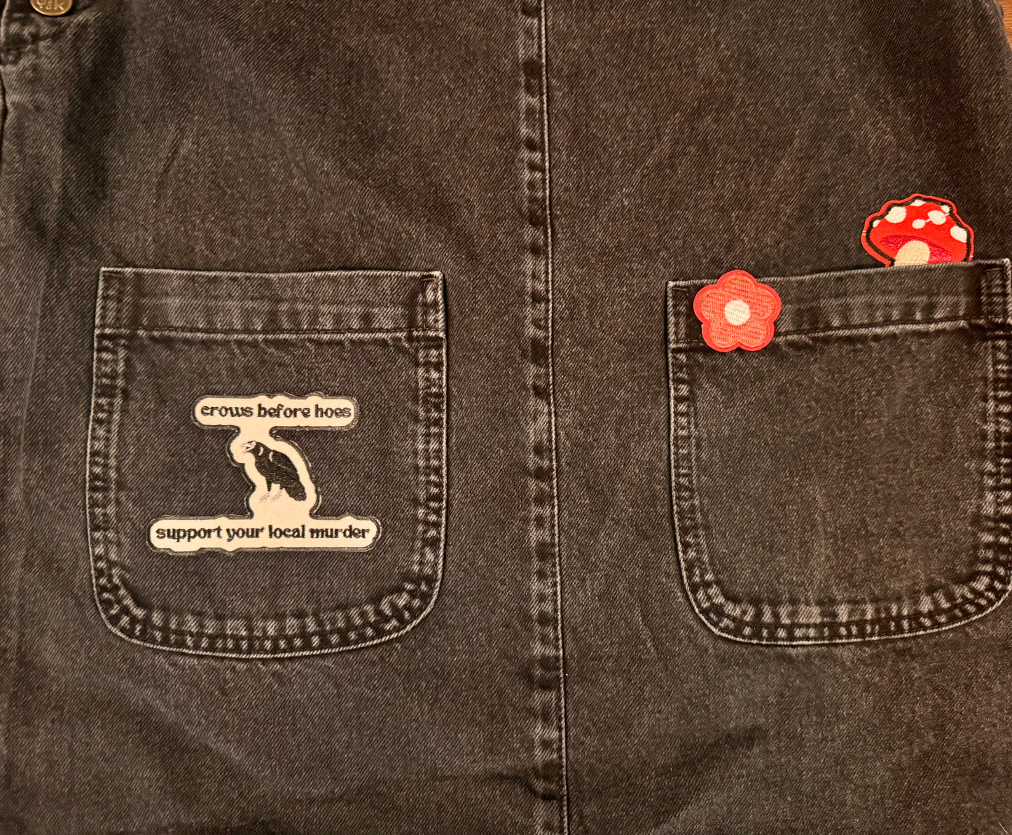 Crows Before Hoes Denim Overall Dress