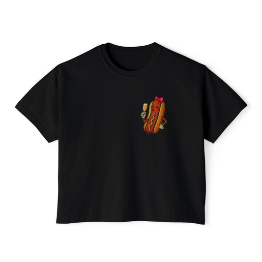 Hot Dog She’s Fancy Crop Top