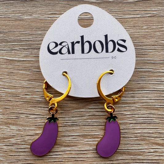 Eggplant EarBobs