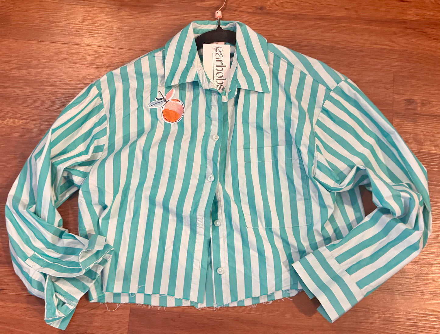 Peach Please Cropped Shirt