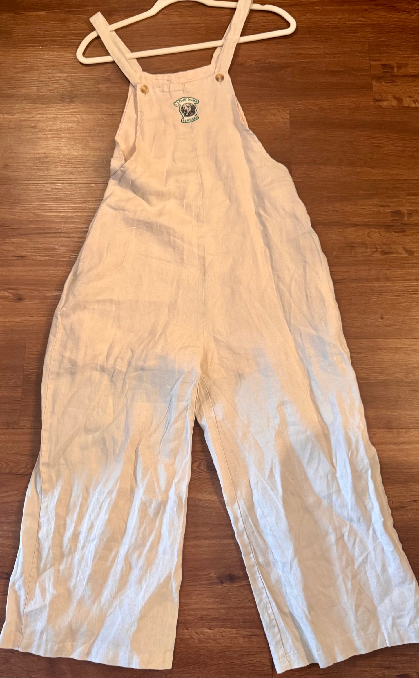 I Love Dumb Blondes - Easily Distrac Linen Overalls