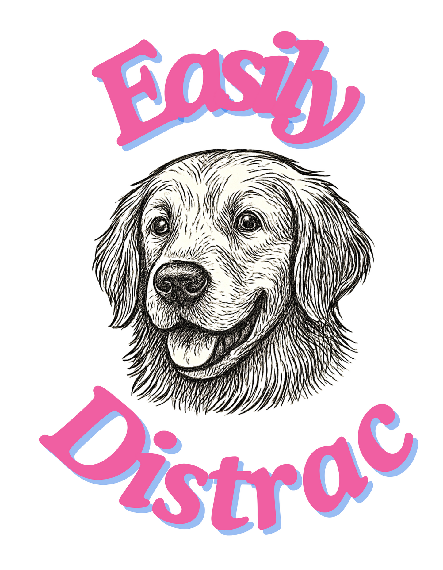 Easily Distrac: Golden Retriever T-Shirt